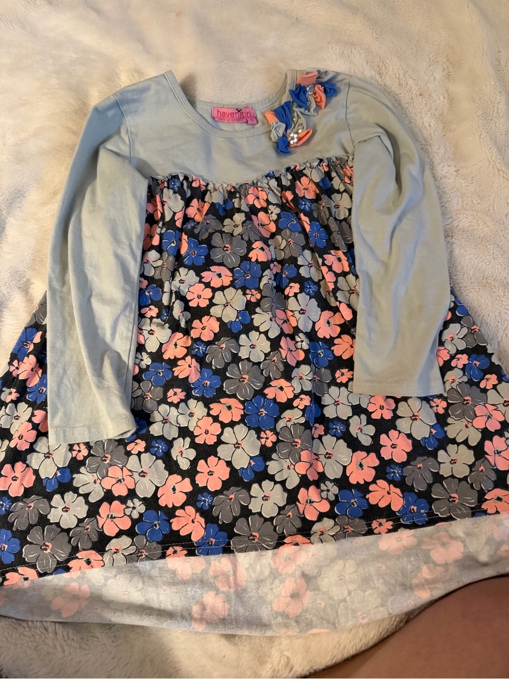 Haven Girl Floral Long Sleeve Dress Size 5